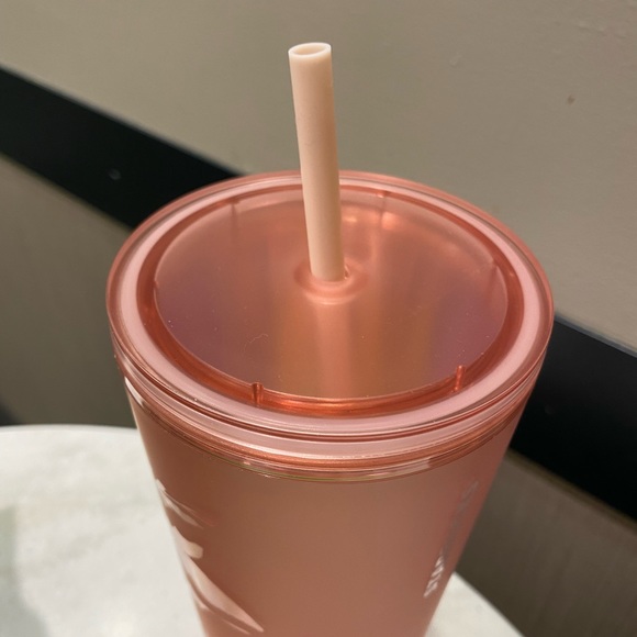 Starbucks Spring 2022 Rose Gold Copper Siren Soft Touch Cold Cup Venti Tumbler - Picture 5 of 6